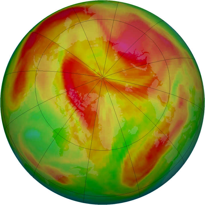Arctic ozone map for 06 April 1987
